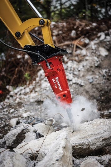 Rammer unveils new E Compact range of rockbreakers - Quarry